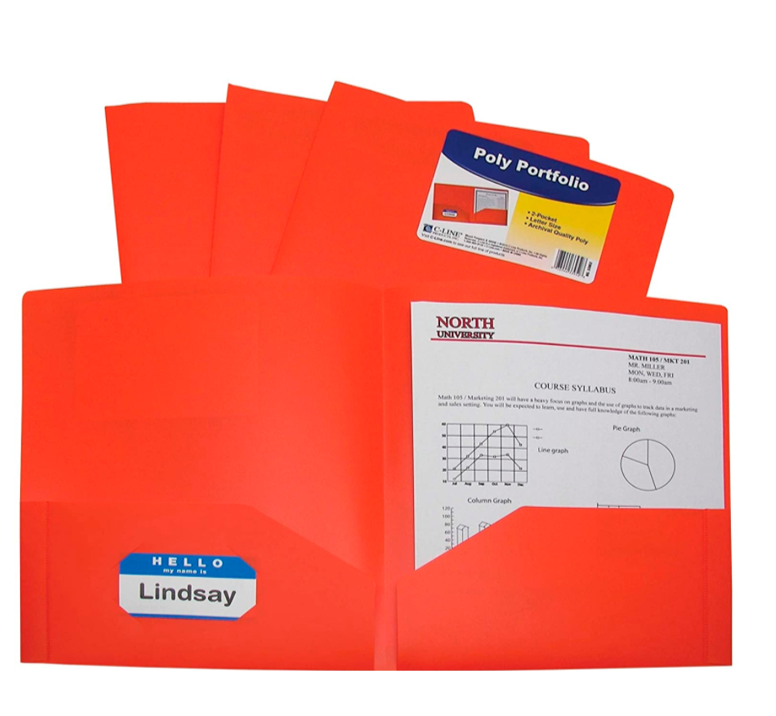 Folder Plástico Doble Bolsillo Resistente C-LINE (5592657789089)